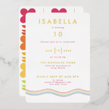 Leuke Retro Regenboog Bloem Verjaardagsfeest