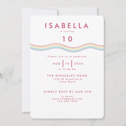 Leuke retro regenboog bloemen verjaardag kaart (Voorkant)