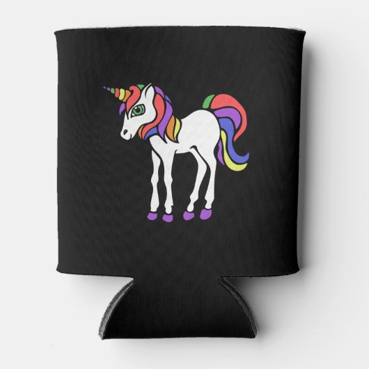 Leuke retro regenboog eenhoorn blikjeskoeler (Voorkant)