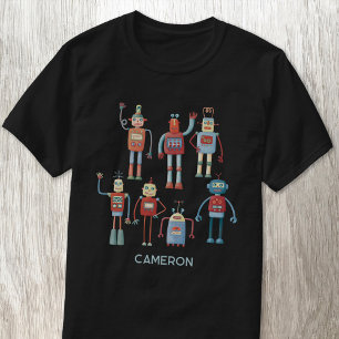 Leuke retro robot gepersonaliseerd t-shirt