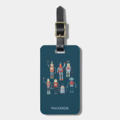 Leuke retro robot jaren 1950 stijl bagagelabel (Voorkant verticaal)