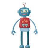 Leuke retro robot Schattige Dark Inpakpapier Vel