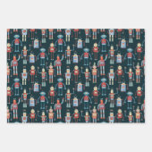 Leuke retro robot Schattige Dark Inpakpapier Vel (Voorkant)