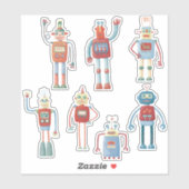 Leuke retro robots sticker (Vel)
