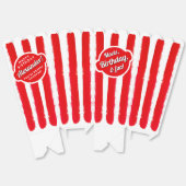 Leuke retro rode en witte streep popcorn naam cine bedankdoosjes (Ongevouwen)