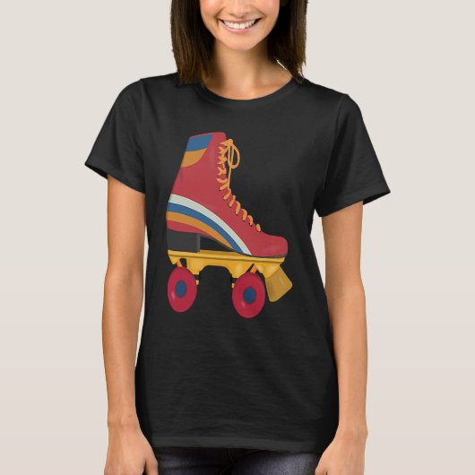 Leuke Retro Roller Skating 70s 80s Derby Skate Fee T-shirt (Voorkant)