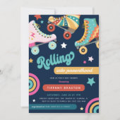Leuke Retro Rolling in het Baby shower van het oud Kaart (Voorkant)