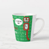 Leuke Retro Rood Groen Custom Christmas Cat Latte Mok (Rechts)