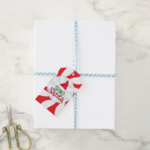 Leuke Retro Secret Santa Peppermint Snoep Swirl Cadeaulabel (Met Touw)