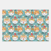 Leuke Retro Sinaasappel Cats Kerst Inpakpapier Vel (Voorkant 3)
