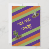 Leuke Retro Skeleton & Zombie Cheers Halloween Par Kaart (Achterkant)