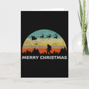 Leuke Retro Stijl Grote Voet Prettig Kerstmis Yeti Kaart