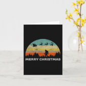 Leuke retro stijl grote voet vrolijke kerst yeti kaart (Gele Bloem)