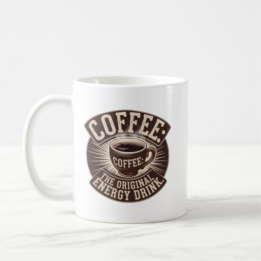 Leuke retro stijl koffie  koffiemok (Links)