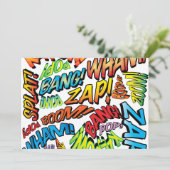 Leuke Retro Strip Pop Art Geluiden Kaart (Staand voorkant)