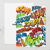 Leuke Retro Strip Pop Art Geluiden Kaart (Voorkant / Achterkant)