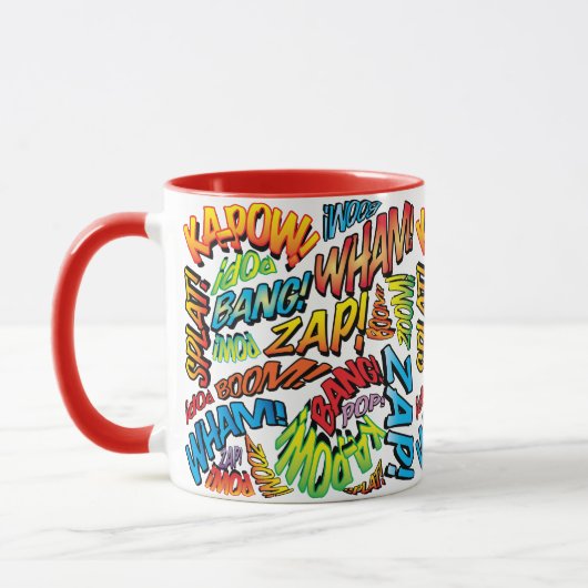 Leuke Retro Strip Pop Art Geluiden Mok (Links)