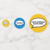 Leuke retro strip spraakballon confetti (Voorkanten)