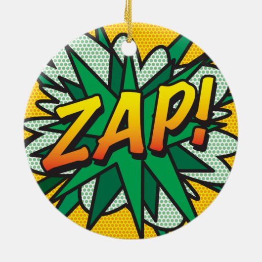 Leuke Retro Stripballontekst Keramisch Ornament (Achterkant)