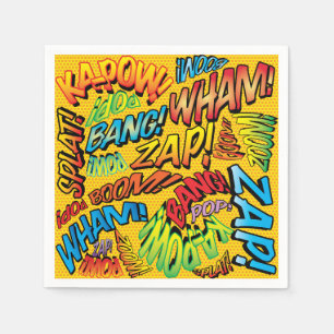 Leuke Retro Stripboek Geluiden Servet