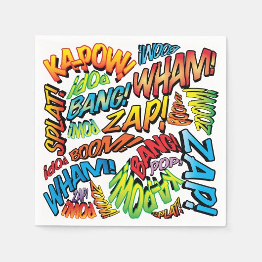 Leuke Retro Stripboek Geluiden Servetten (Voorkant)