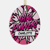 Leuke Retro Stripboek MEISJESKRACHT Keramisch Ornament (Rechts)