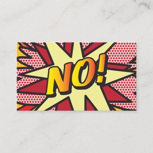 Leuke Retro Stripboek NEE Visitekaartje (Voorkant)