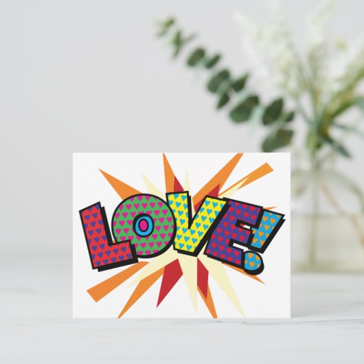 LEUKE Retro Stripboek Pop Art Briefkaart (Staand voorkant)