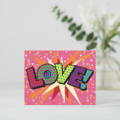 LEUKE Retro stripboek Pop Art Briefkaart (Staand voorkant)