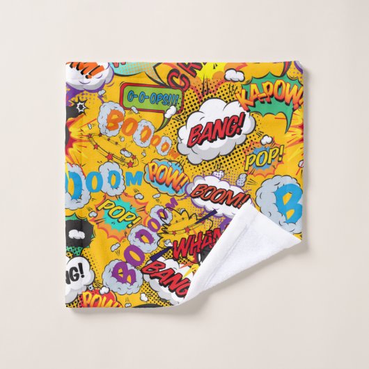 Leuke Retro Stripboek Pop Art Explosies Bad Handdoek (Wasdoekje)