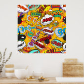 Leuke Retro Stripboek Pop Art Explosies Poster (Keuken)