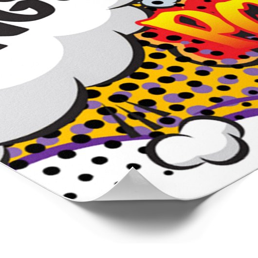 Leuke Retro Stripboek Pop Art Explosies Poster (Hoek)