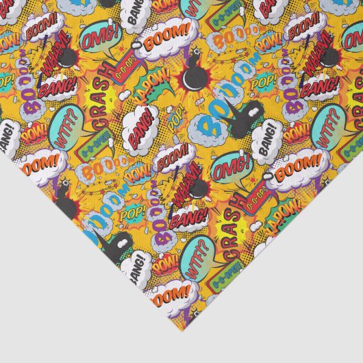 Leuke Retro Stripboek Pop Art Explosies Tissuepapier (Detail)