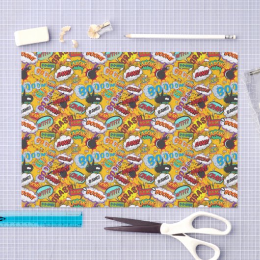 Leuke Retro Stripboek Pop Art Explosies Tissuepapier (Craft)