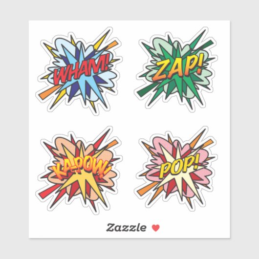 Leuke Retro Stripboek Pop Art Flits Sticker (Vel)