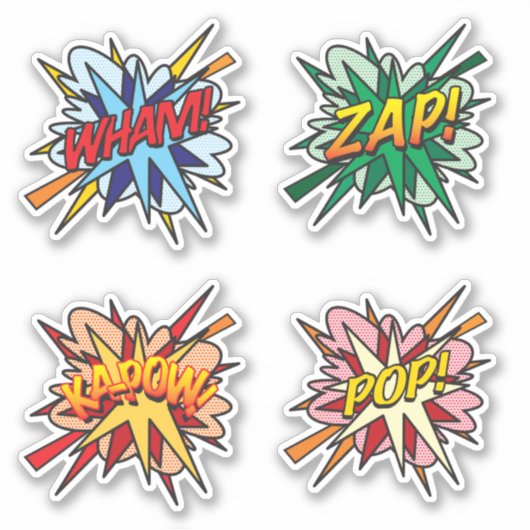 Leuke Retro Stripboek Pop Art Flits Sticker (Voorkant)