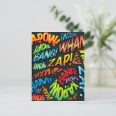 Leuke Retro Stripboek Pop Art Geluiden Briefkaart (Staand voorkant)