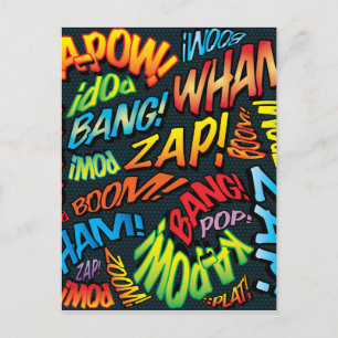 Leuke Retro Stripboek Pop Art Geluiden Briefkaart