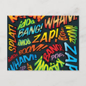 Leuke Retro Stripboek Pop Art Geluiden Briefkaart (Voorkant)