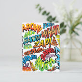 Leuke Retro Stripboek Pop Art Geluiden Briefkaart (Staand voorkant)