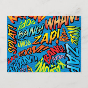 Leuke Retro Stripboek Pop Art Geluiden Briefkaart