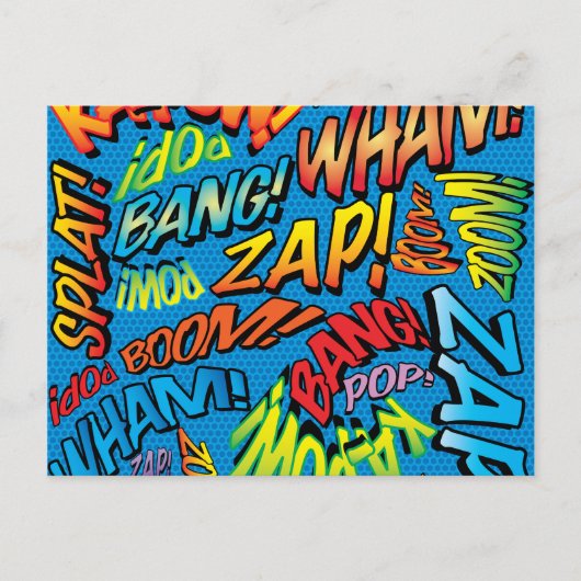 Leuke Retro Stripboek Pop Art Geluiden Briefkaart (Voorkant)