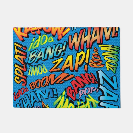 Leuke Retro Stripboek Pop Art Geluiden Deurmat (Voorkant)