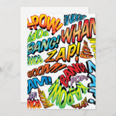 Leuke Retro Stripboek Pop Art Geluiden Kaart (Voorkant / Achterkant)