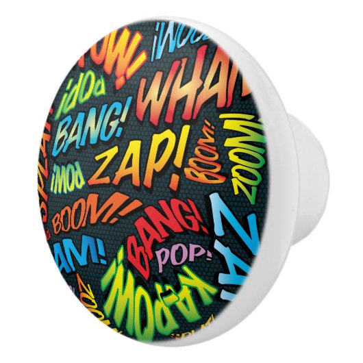 Leuke Retro Stripboek Pop Art Geluiden Keramische Knop (Rechts)