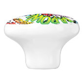 Leuke Retro Stripboek Pop Art Geluiden Keramische Knop (Zijkant)