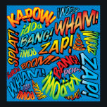 Leuke Retro Stripboek Pop Art Geluiden Poster<br><div class="desc">Een leuk,  cool en trendy retro stripboek pop art-geïnspireerd ontwerp dat de knal,  zap,  pow in je dag brengt. Het perfecte cadeau voor superhelden,  je vrienden,  familie of als traktatie voor jezelf. Ontworpen door ComicBookPop© op www.zazzle.com/comicbookpop*</div>