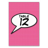 Leuke Retro Stripboek Pop Art Roze Tafelnummer (Achterkant)