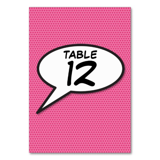 Leuke Retro Stripboek Pop Art Roze Tafelnummer (Voorkant)
