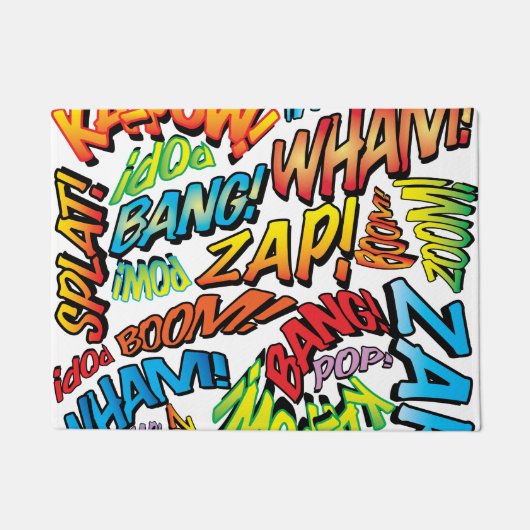Leuke Retro Stripboek Pop Art Superheld Deurmat (Voorkant)